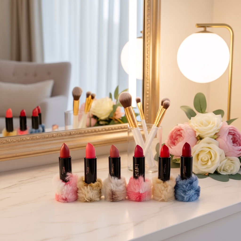 High-Pigment Velvet Matte Lipstick Set – 6 Trendy Shades