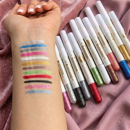 Violet 12-Piece Glitter Pencil Set